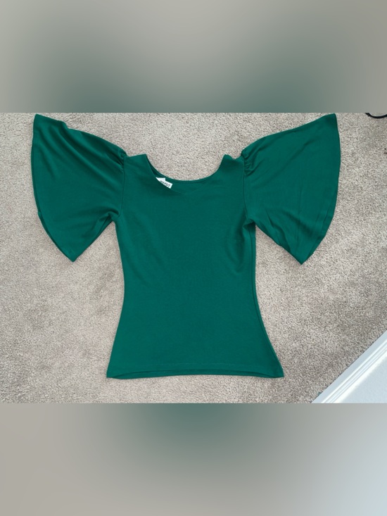 Vixen by Micheline Pitt Deadly Kiss top Forest Green - Picture 7 of 9